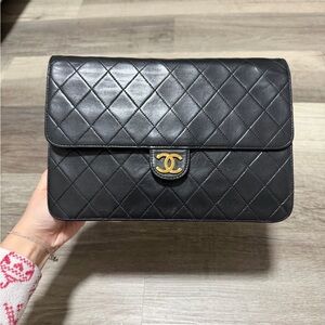 Authentic Chanel Black Single Flap Bag